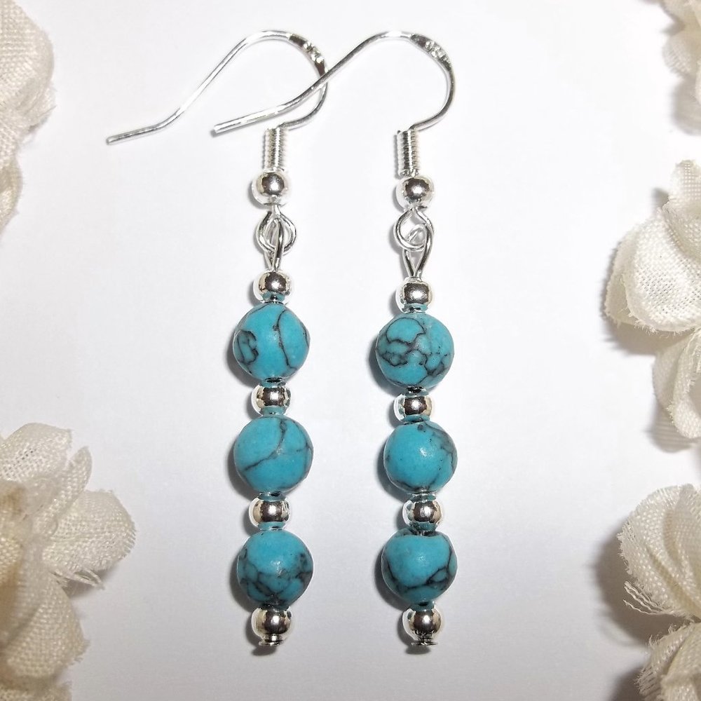 Earrings, Blue Earrings, Turquoise Blue Earrings, Turquoise Earring Earring 7972